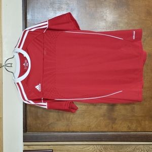 ADIDAS Women's Shortsleeve Top Red/ White Size Large
